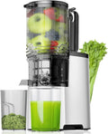 Cold Press Juicer, 5.8" Wide Chute, 400W Slow Masticating, High Juice Yield for Whole Fruits & Veggies