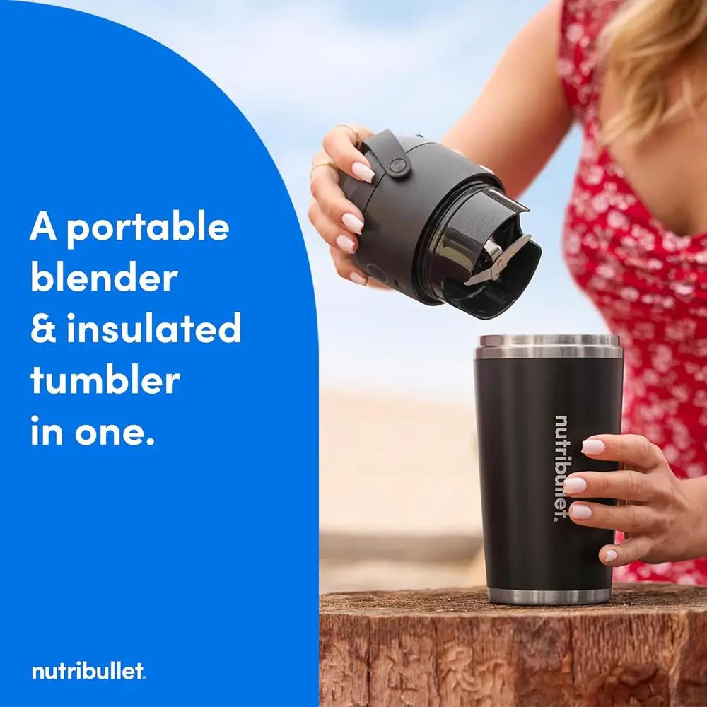 Portable Blender with Insulated Cup, Cordless, Black